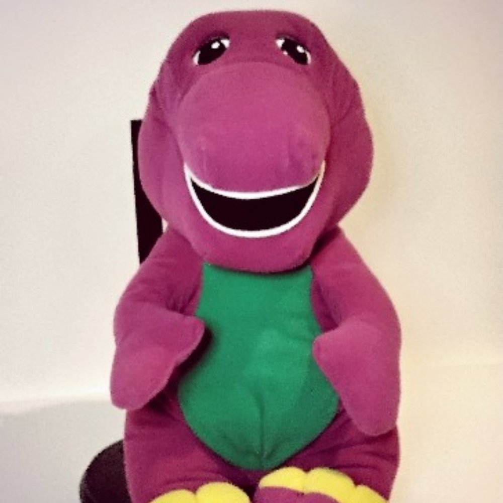 Playskool Barney Talking Plush Purple Dinosaur Toy Excellent‎ Vintage Works
